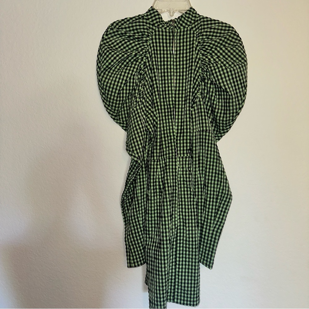 Nasty Gal Green Gingham Dress